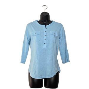 Kuhl Shirt Womens Size Small Blue Henley Cotton Basic Casual Outdoor